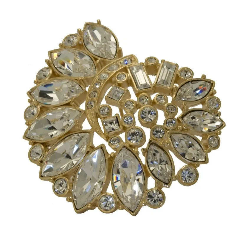 Treasures of the Earth Crystal Gold Plated Brooch
