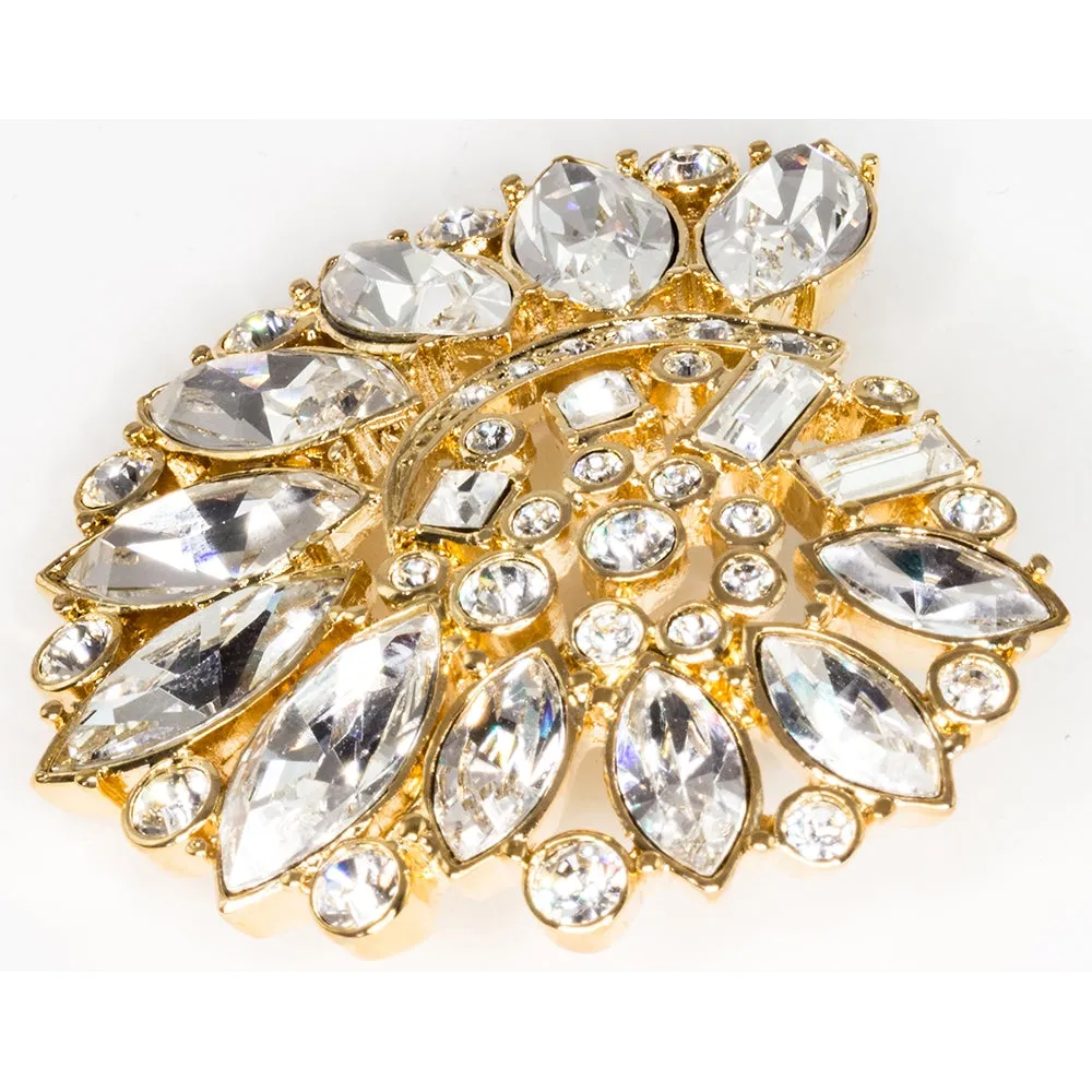 Treasures of the Earth Crystal Gold Plated Brooch