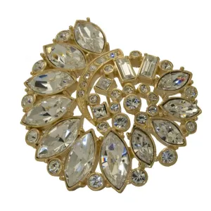 Treasures of the Earth Crystal Gold Plated Brooch