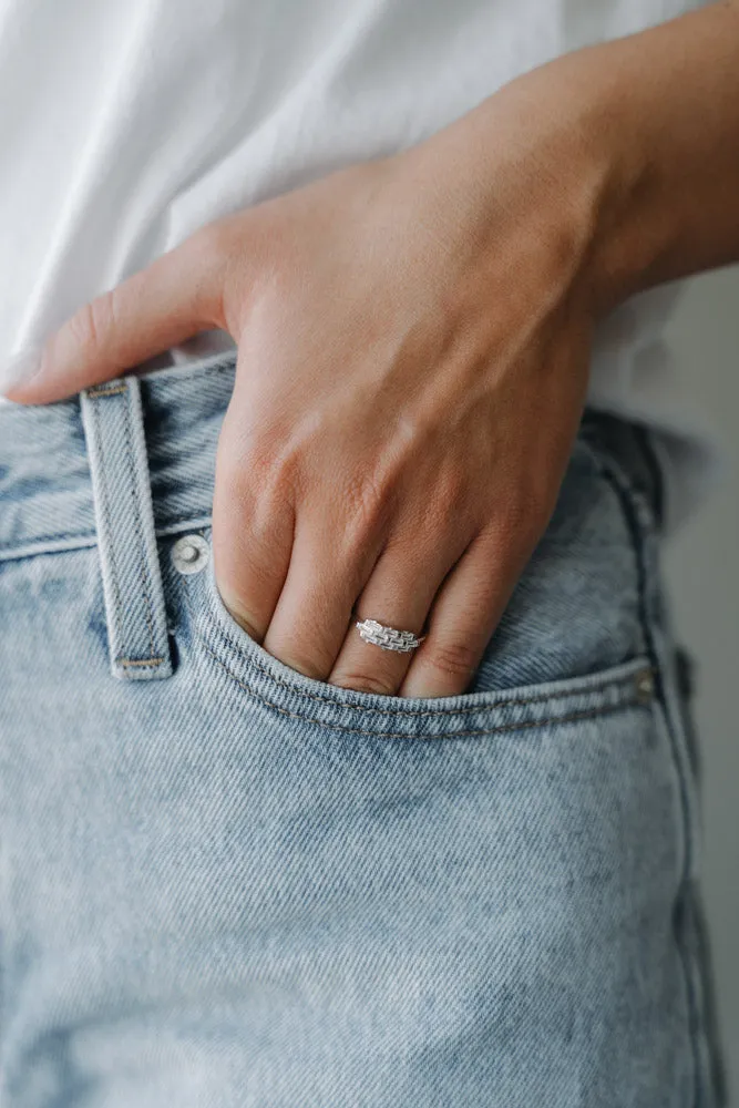 Triple Row CZ Ring