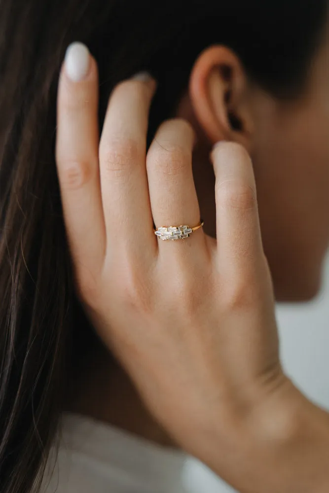 Triple Row CZ Ring