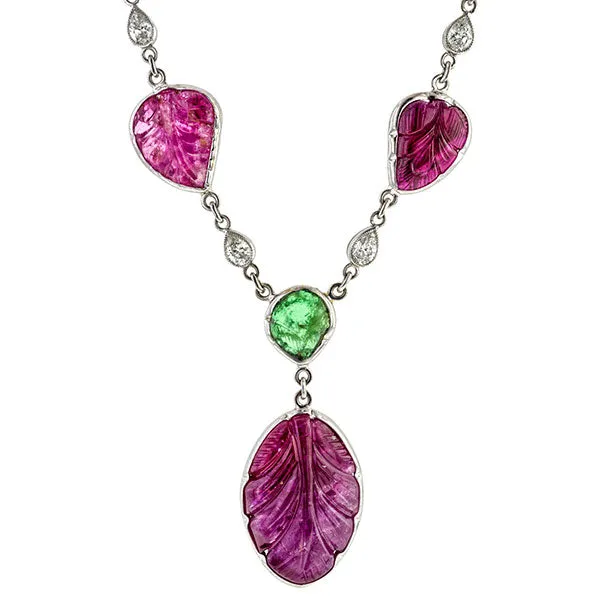 Tutti Frutti Sapphire, Ruby, Emerald & Diamond Necklace