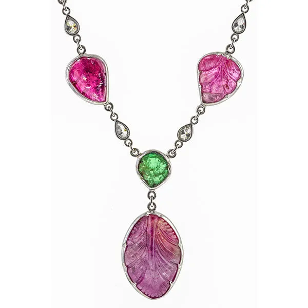 Tutti Frutti Sapphire, Ruby, Emerald & Diamond Necklace