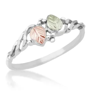 Two Leaf - Sterling Silver Black Hills Gold Ring