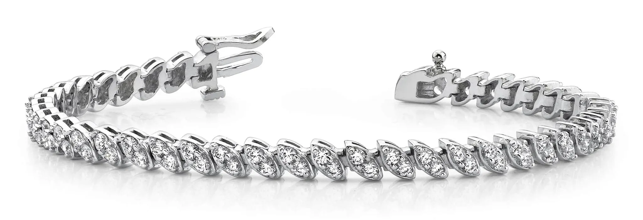 Two Peas In A Pod Diamond Bracelet with 4.00 ct.(finished) 2.25mm