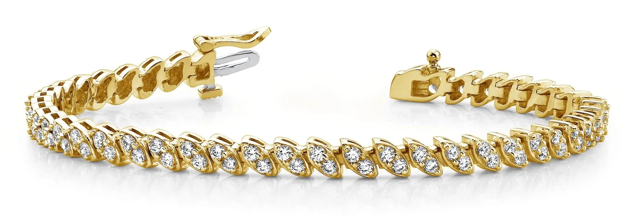 Two Peas In A Pod Diamond Bracelet with 4.00 ct.(finished) 2.25mm