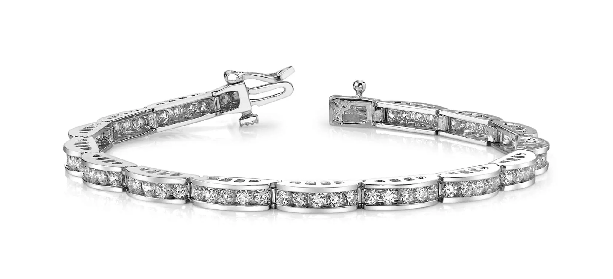 Two Tone Channel Link Lab-Grown Diamond Bracelet with 2.96 ct.(finished) 2.2mm