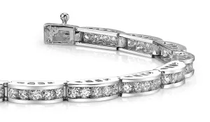 Two Tone Channel Link Lab-Grown Diamond Bracelet with 2.96 ct.(finished) 2.2mm
