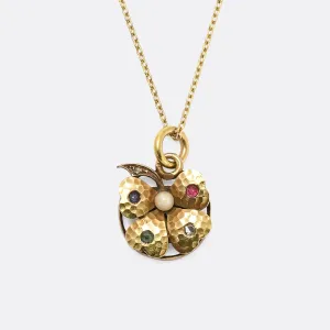 Victorian Acrostic DEAR Lucky Clover Locket