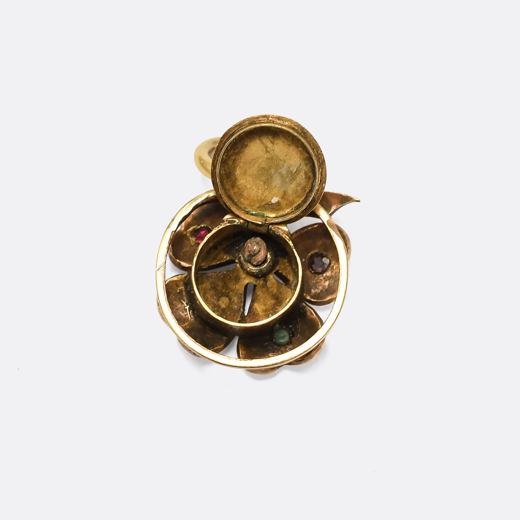 Victorian Acrostic DEAR Lucky Clover Locket