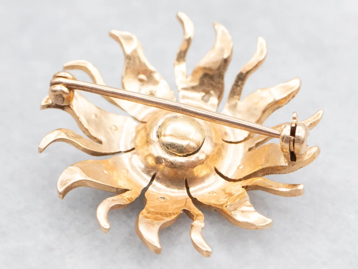 Victorian Era Seed Pearl Sunburst Brooch