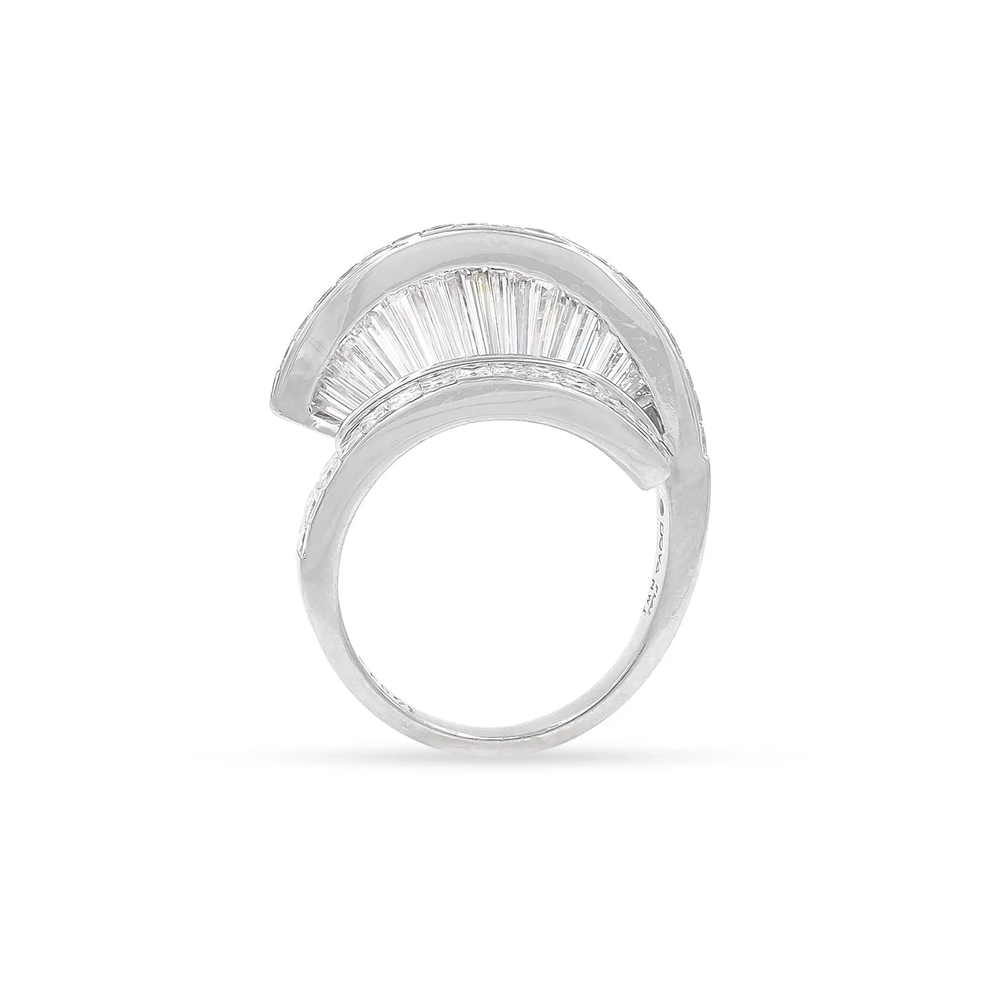 Vintage 8.00 Ctw. Baguette Cut & Princess Cut Diamond 'Fan' Ring Set By MWI ELOQUENCE