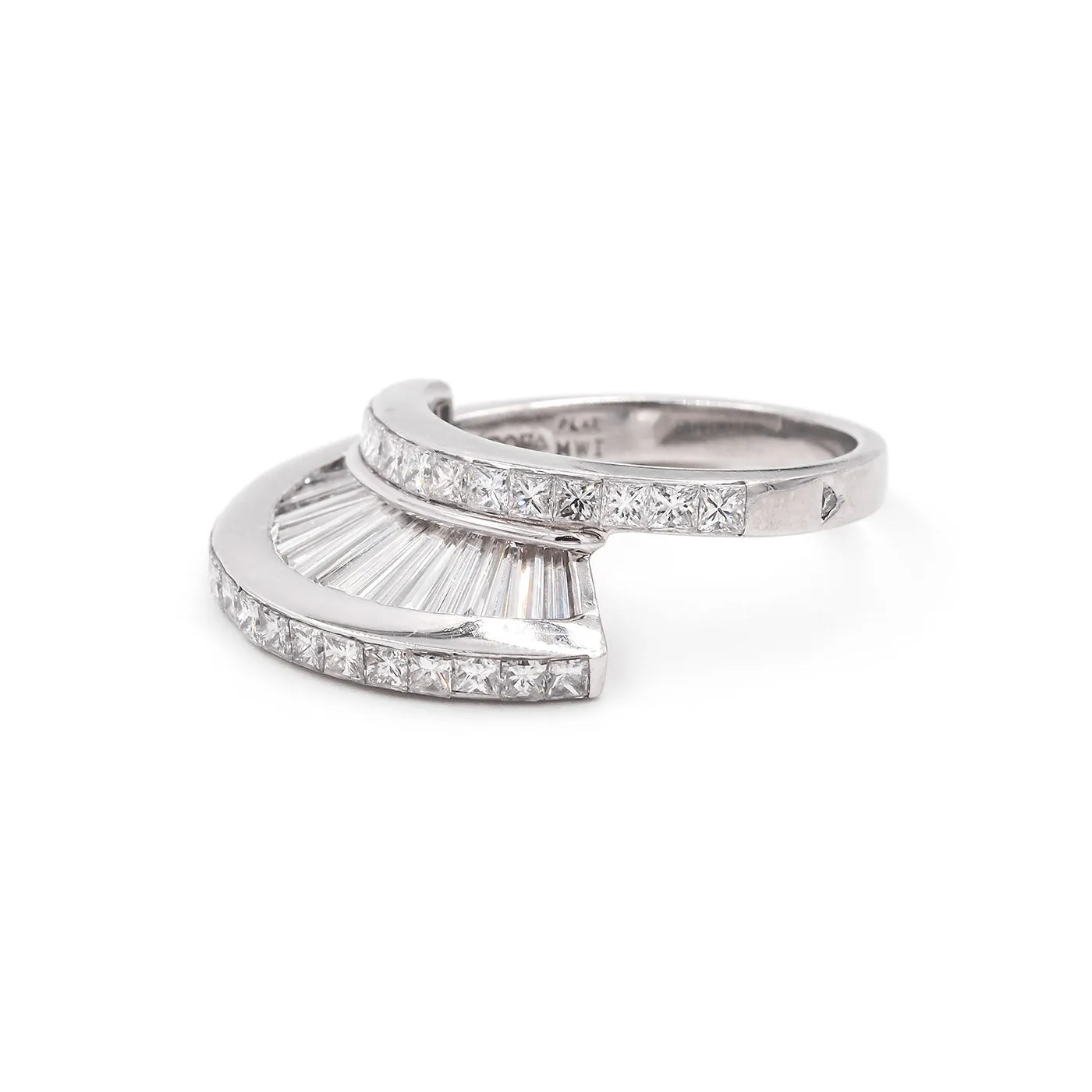 Vintage 8.00 Ctw. Baguette Cut & Princess Cut Diamond 'Fan' Ring Set By MWI ELOQUENCE