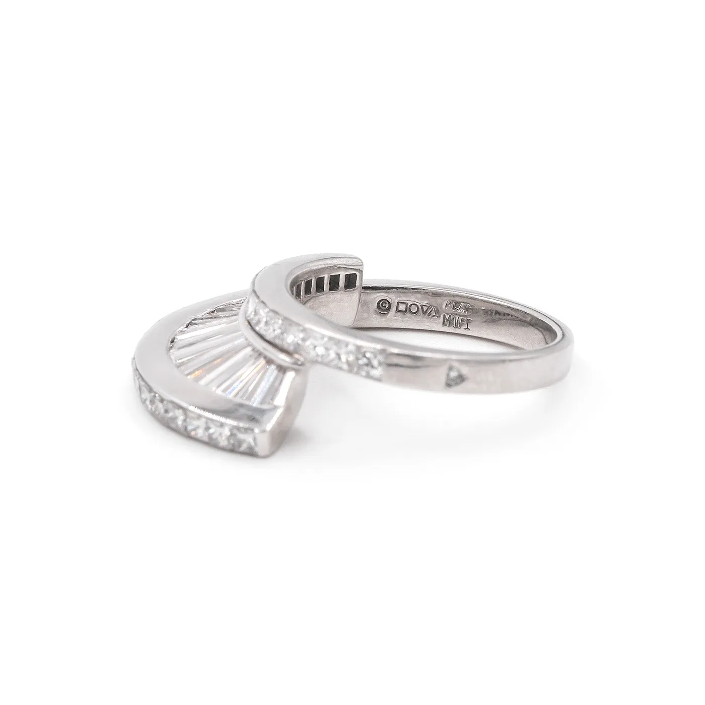 Vintage 8.00 Ctw. Baguette Cut & Princess Cut Diamond 'Fan' Ring Set By MWI ELOQUENCE