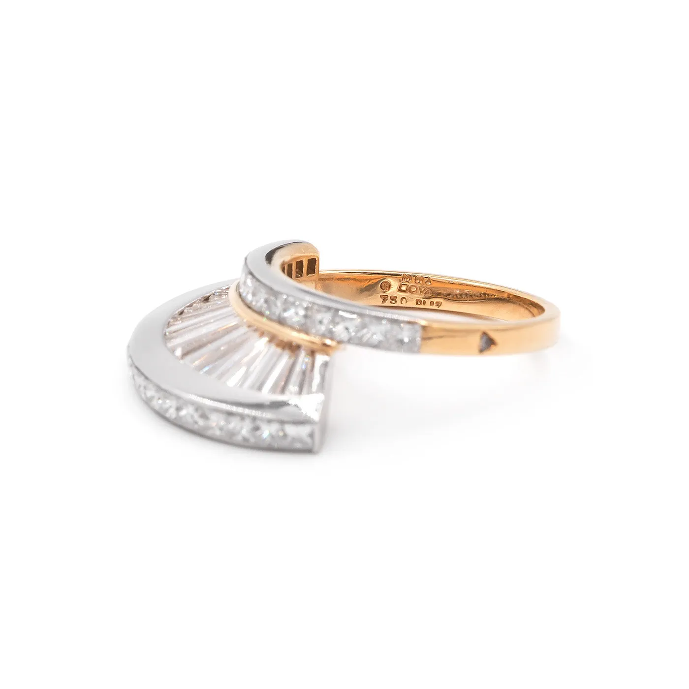 Vintage 8.00 Ctw. Baguette Cut & Princess Cut Diamond 'Fan' Ring Set By MWI ELOQUENCE