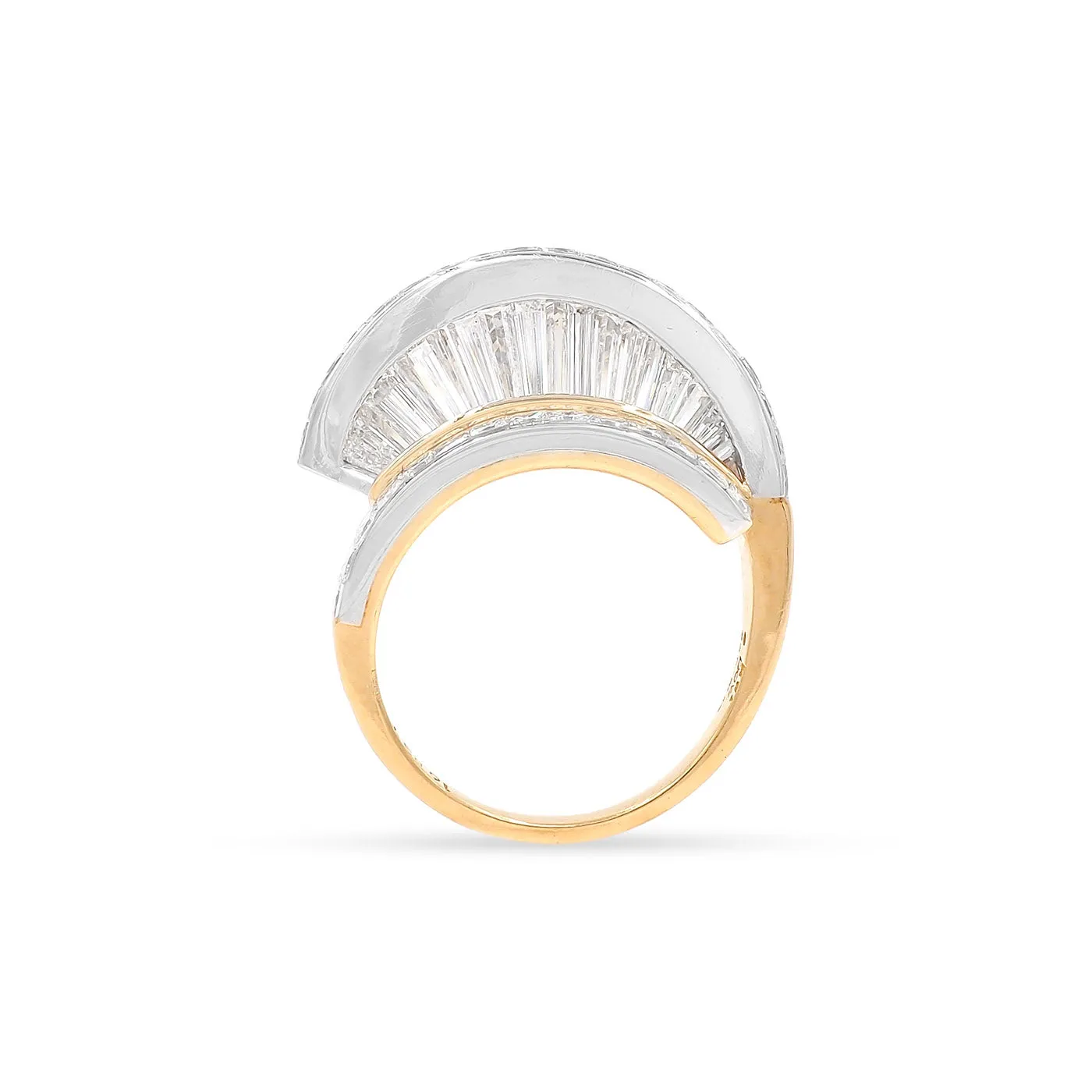 Vintage 8.00 Ctw. Baguette Cut & Princess Cut Diamond 'Fan' Ring Set By MWI ELOQUENCE
