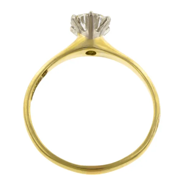 Vintage Diamond Solitaire Engagement Ring, RBC 0.67ct