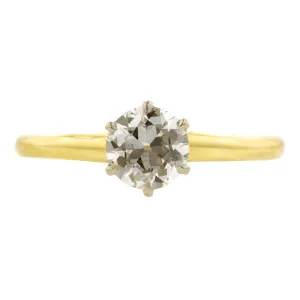 Vintage Diamond Solitaire Engagement Ring, RBC 0.67ct