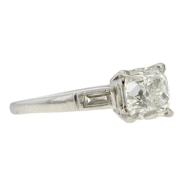 Vintage Engagement Ring, Cushion cut 1.53ct