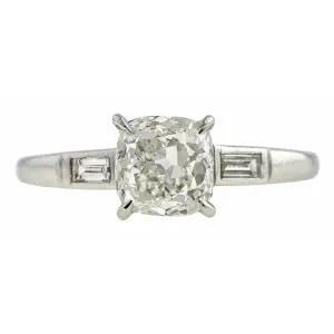 Vintage Engagement Ring, Cushion cut 1.53ct