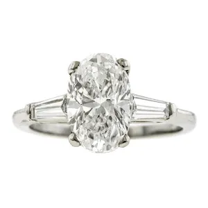 Vintage Engagement Ring, Oval 2.18ct