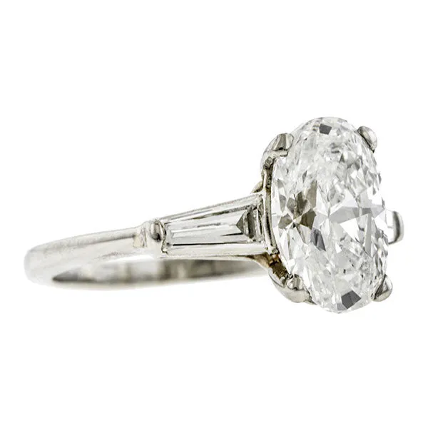Vintage Engagement Ring, Oval 2.18ct