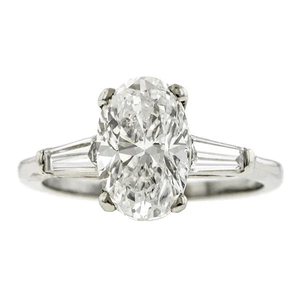 Vintage Engagement Ring, Oval 2.18ct