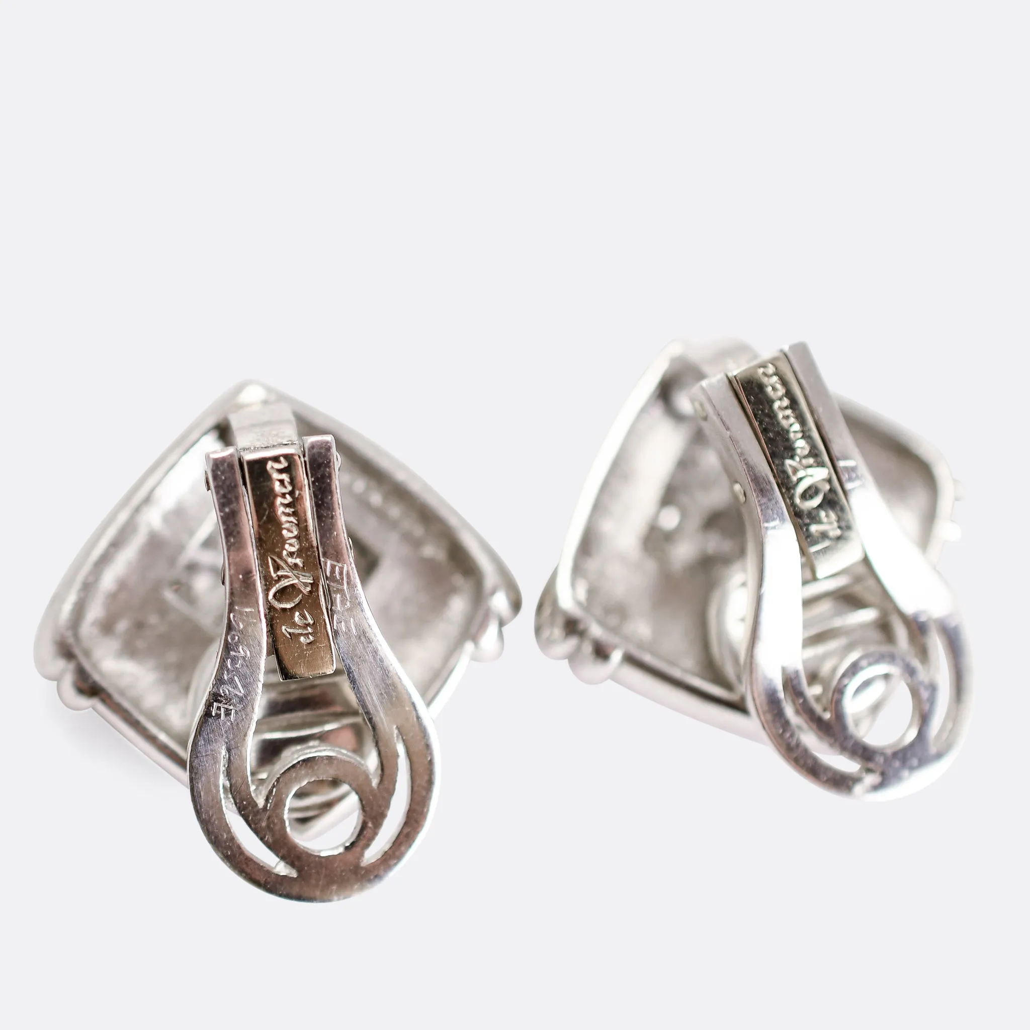 Vintage Gold Diamond Earrings by Leo De Vroomen