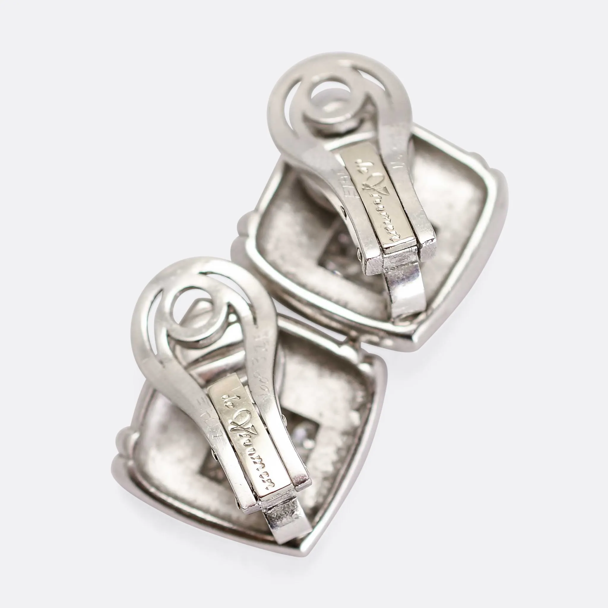 Vintage Gold Diamond Earrings by Leo De Vroomen