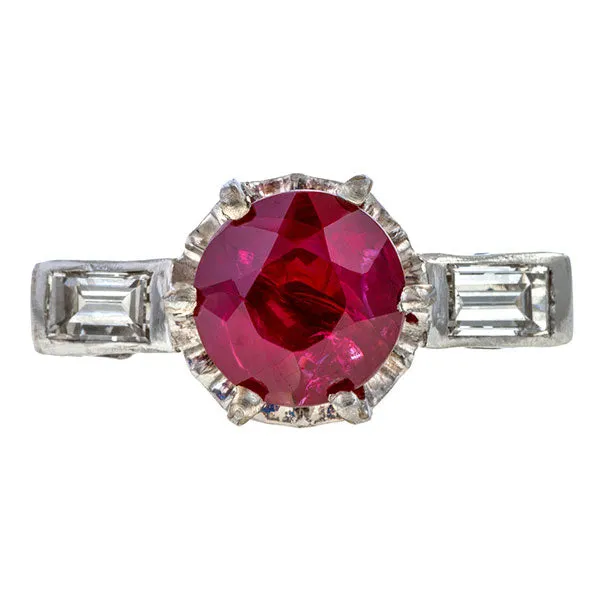 Vintage Ruby & Diamond Ring
