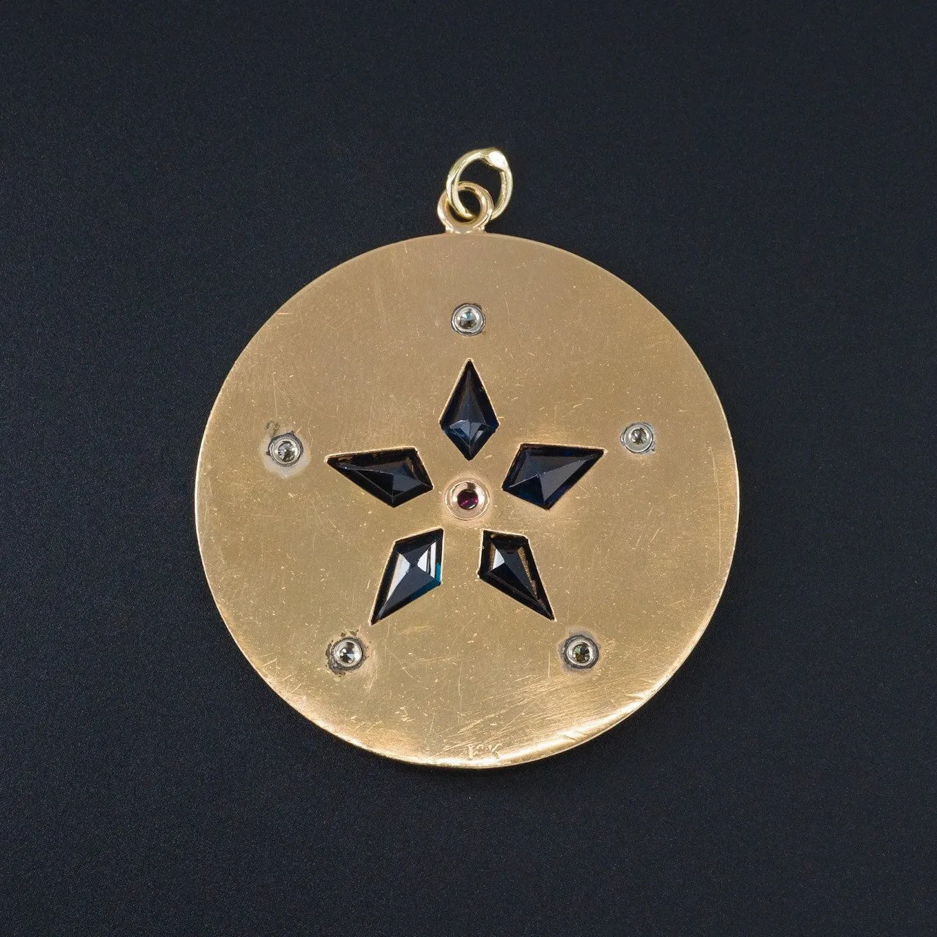 Vintage Star Pendant | 14k Gold Sapphire Ruby Diamond Star Pendant