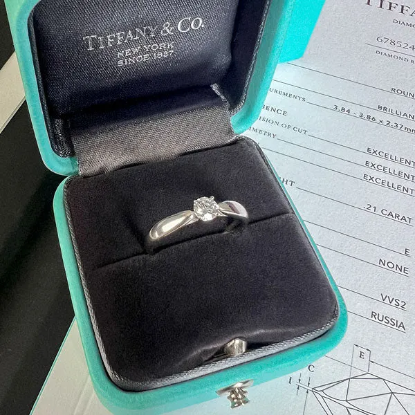 Vintage Tiffany & Co. Engagement Ring, RBC 0.21ct.