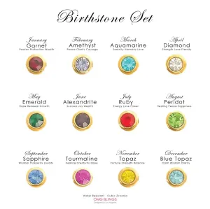 Water Resistant Birthstone Necklace Set