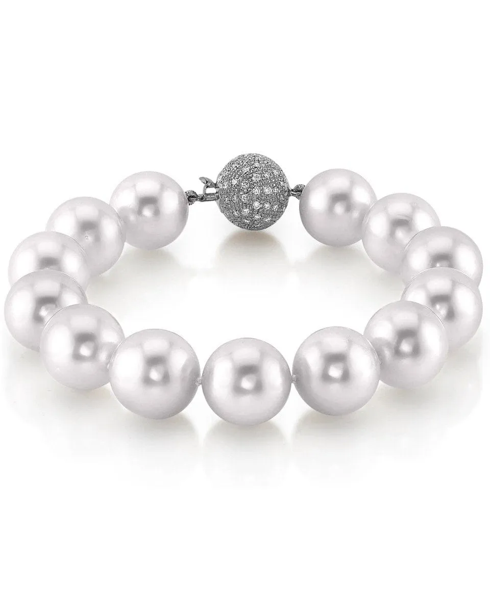 White South Sea White Pearl Bracelet, 12.0-13.0mm - AAAA Quality