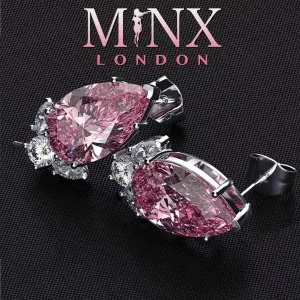 Womens Ear Studs | Pear Shape Earrings | Teardrop Earrings | Pink Diamond Earrings | Teardrop Earrings | Womens Earrings | Stud Earrings