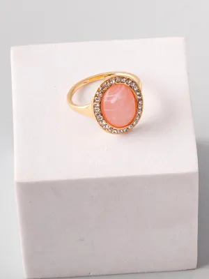 WOMEN'S FASHION GOLD MULTI COLOR STONE RINGS