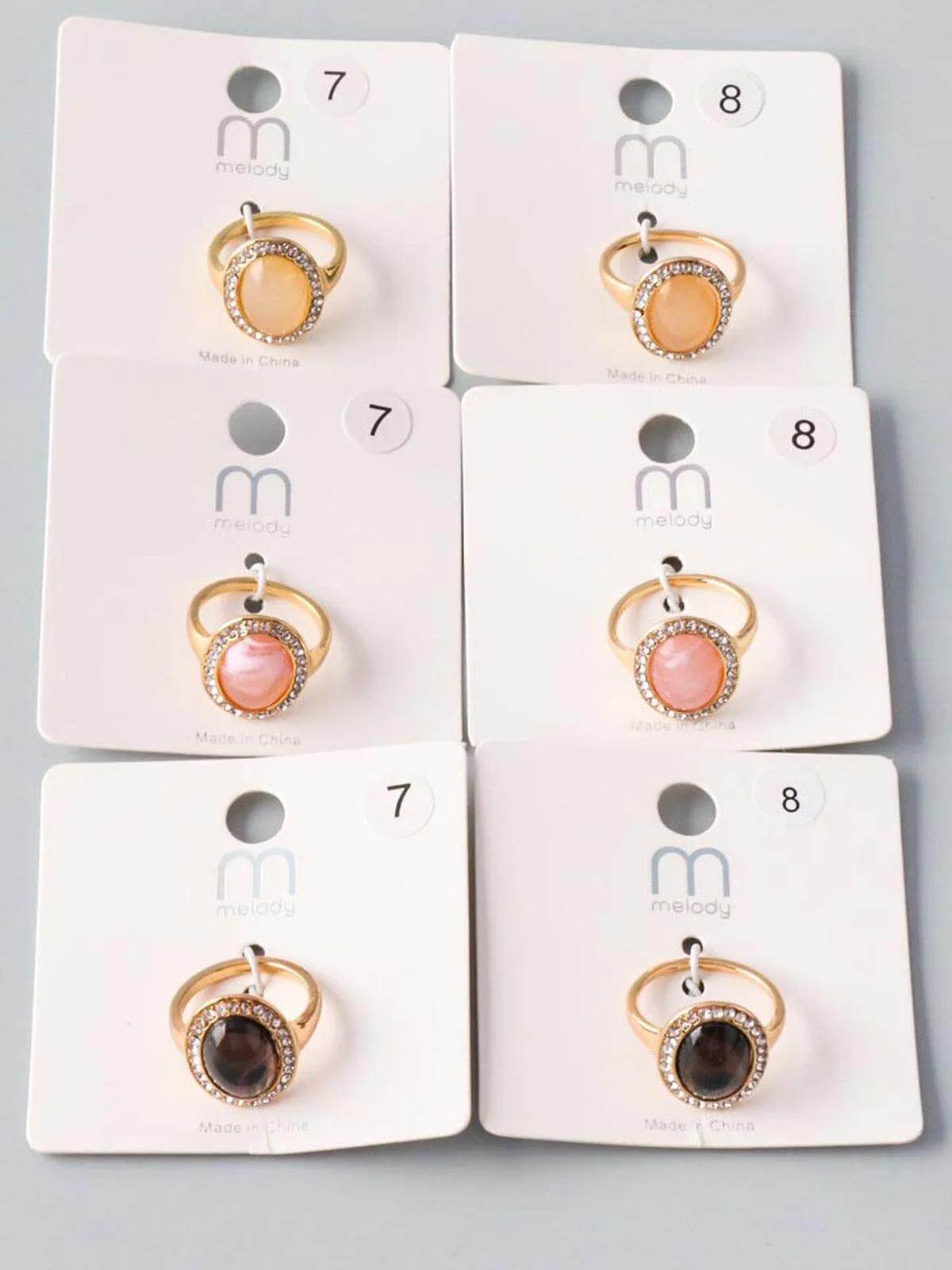 WOMEN'S FASHION GOLD MULTI COLOR STONE RINGS