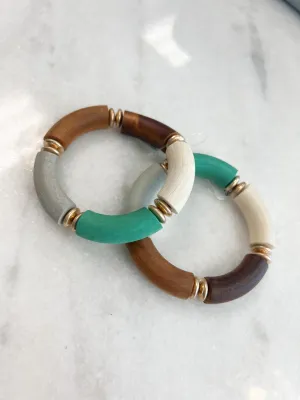 Wood   Disc Mint Bracelet