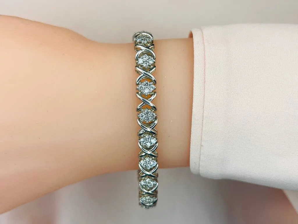 X Quad Lab-Grown Diamond Bracelet with 2.05 ct.(finished) 1.9mm