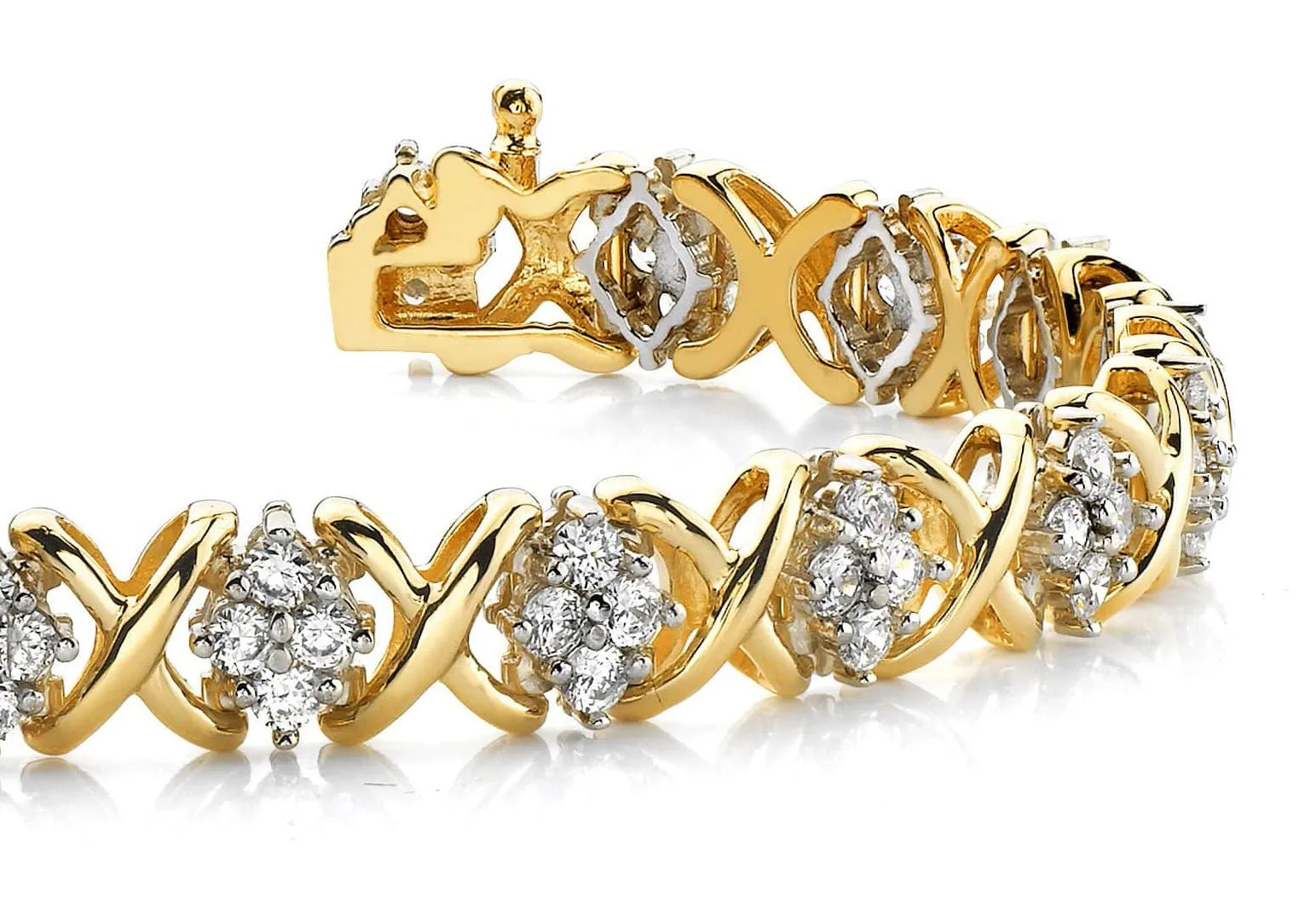 X Quad Lab-Grown Diamond Bracelet with 2.05 ct.(finished) 1.9mm