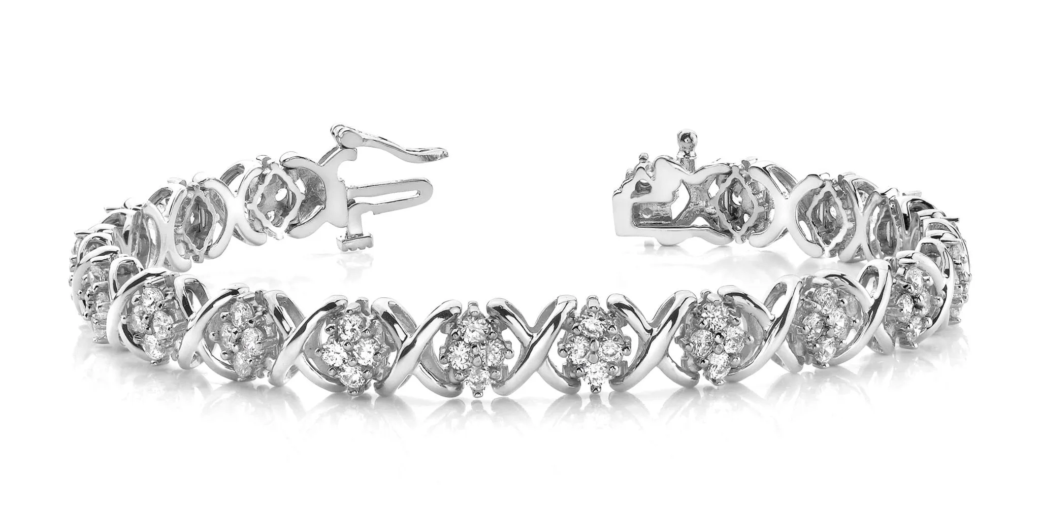X Quad Lab-Grown Diamond Bracelet with 2.05 ct.(finished) 1.9mm