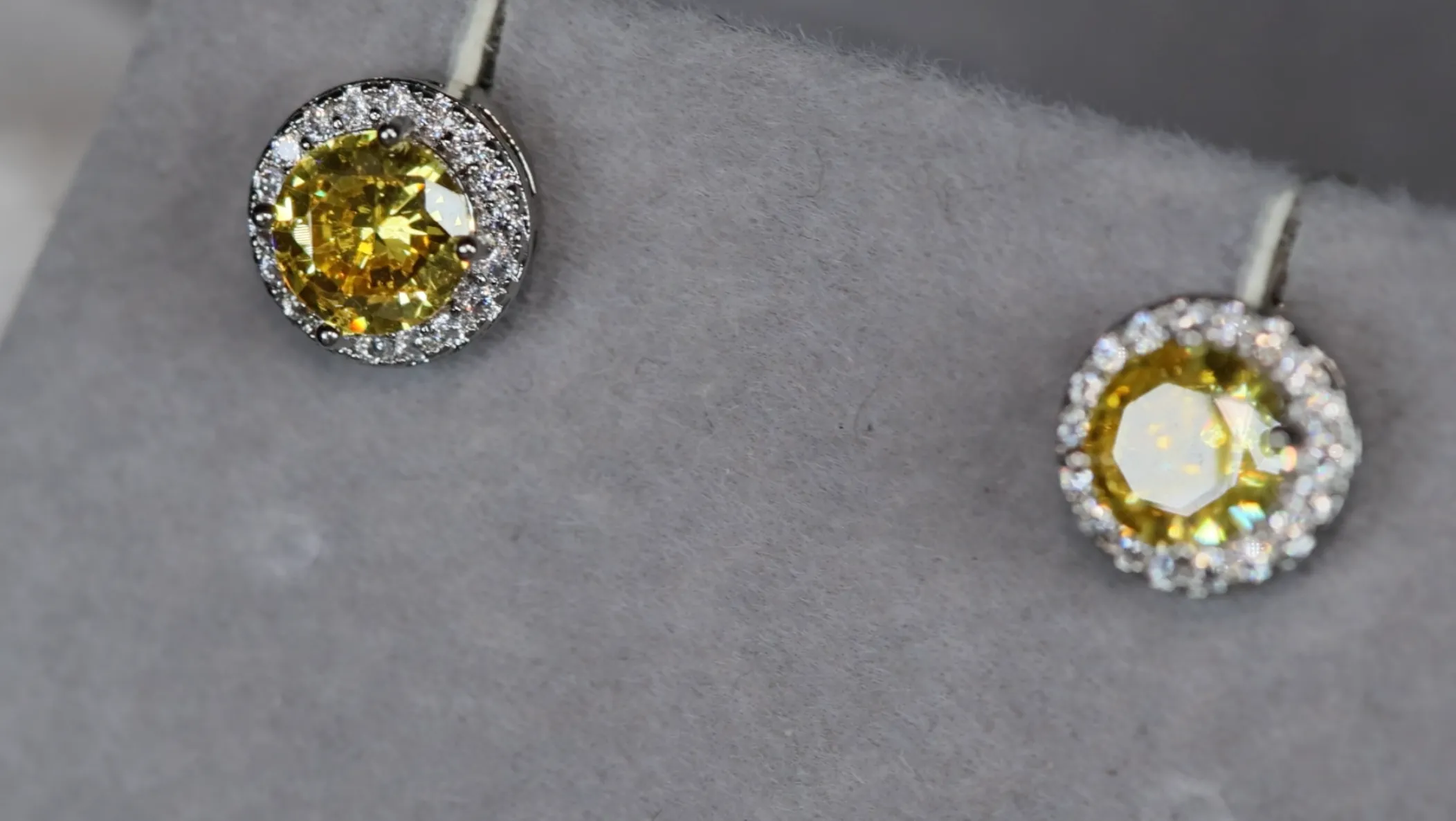 Yellow Diamond Earrings | Womens Ear Studs | Iced Out Ear Studs | Yellow Diamond Ear Studs | Diamond Ear Studs | Mens Hip Hop Ear Studs