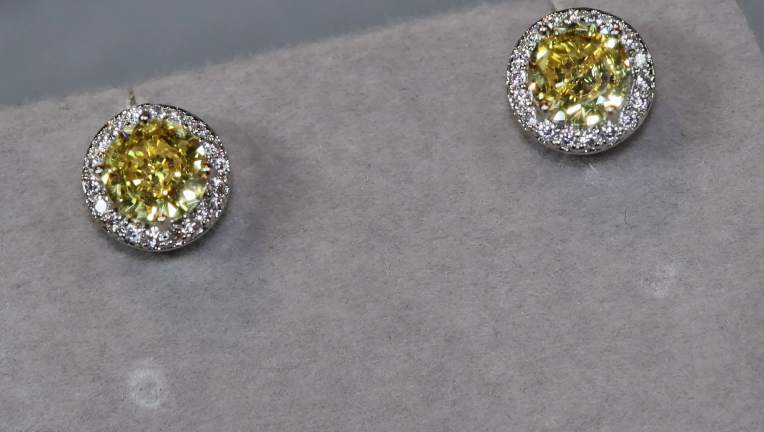 Yellow Diamond Earrings | Womens Ear Studs | Iced Out Ear Studs | Yellow Diamond Ear Studs | Diamond Ear Studs | Mens Hip Hop Ear Studs