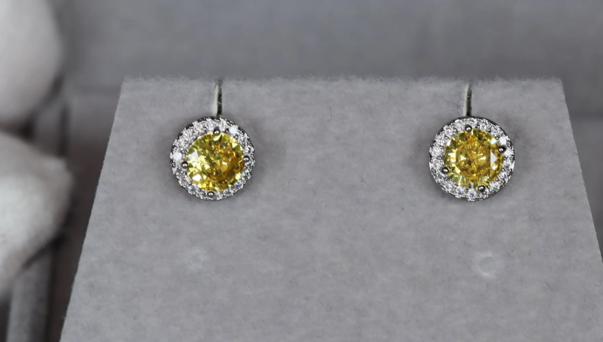 Yellow Diamond Earrings | Womens Ear Studs | Iced Out Ear Studs | Yellow Diamond Ear Studs | Diamond Ear Studs | Mens Hip Hop Ear Studs