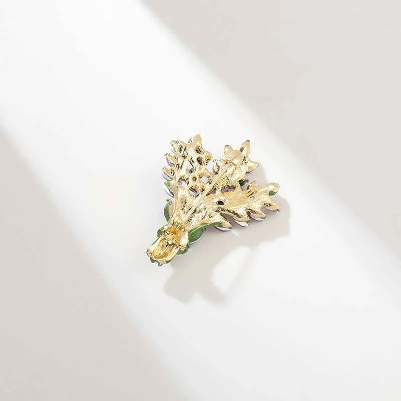 Yellow Purple Crystal Lavender Brooch Pin