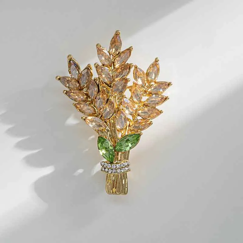 Yellow Purple Crystal Lavender Brooch Pin