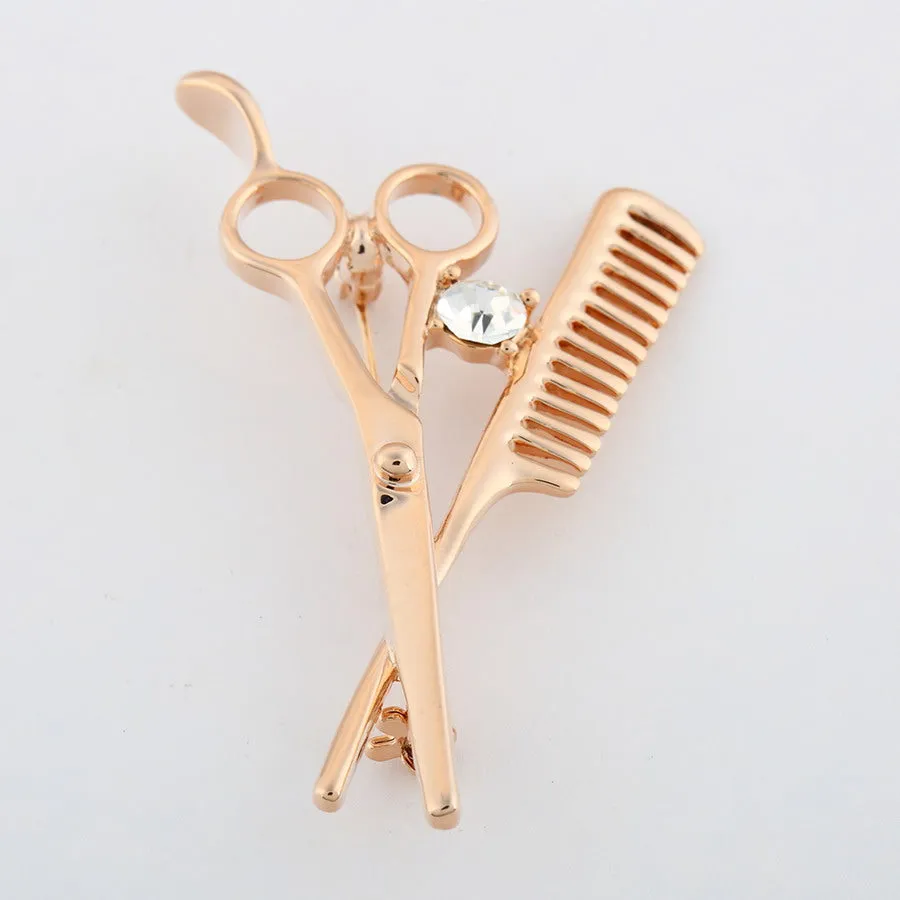 ZOSHI Comb Scissors Brooch Hat Collar Clips Bijoux Austrian Crystal Hijab Pins Up Brooches For Wedding Dress 2017 Girl Jewelry