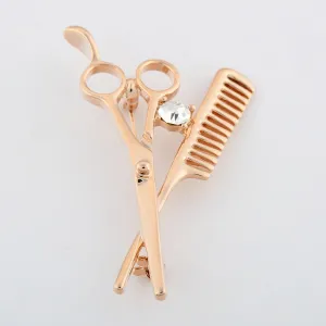 ZOSHI Comb Scissors Brooch Hat Collar Clips Bijoux Austrian Crystal Hijab Pins Up Brooches For Wedding Dress 2017 Girl Jewelry